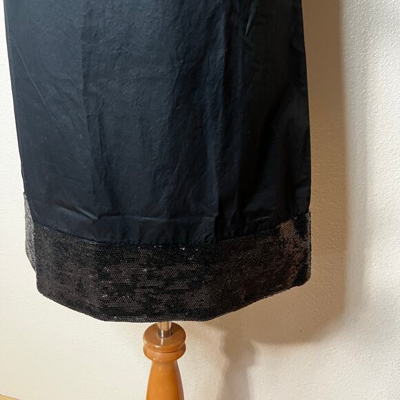 THEORY Womens Size 0 Black DRESA Cotton Shift Mini Dress with Sequin Band - Picture 3 of 8